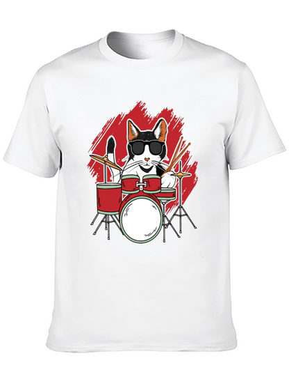Cool Cat Drummer Graphic Tee