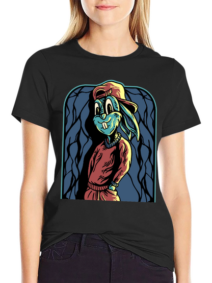Cartoon Rabbit Graphic Tee