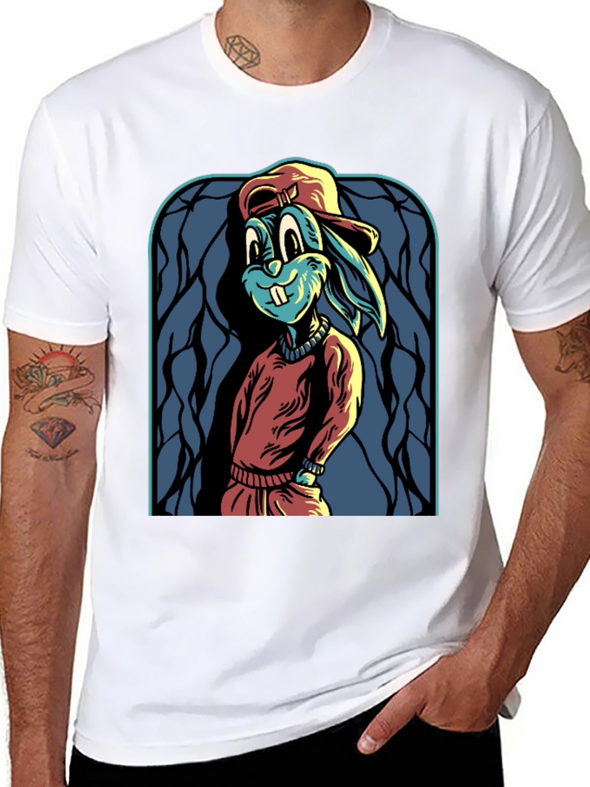 Cartoon Rabbit Graphic Tee