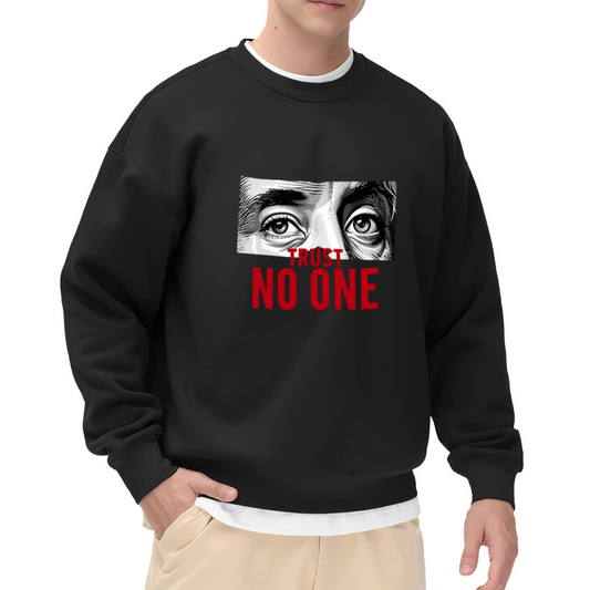 Dark Aesthetic TRUST NO ONE Eyes Graphic Crewneck Sweatshirt