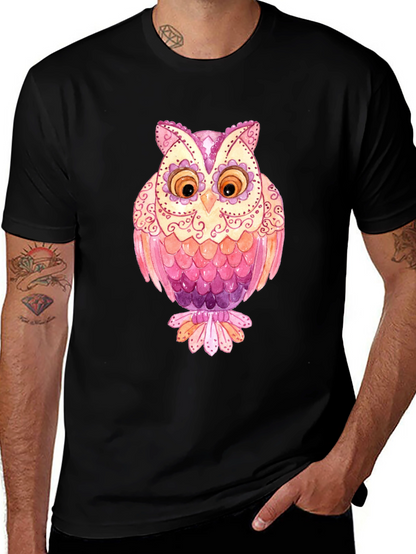 Owl Graphic T-Shirt - Mens Black Tee