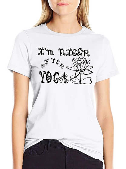 Im Nicer After Yoga Black Graphic T-Shirt