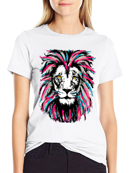 Lion Head Graphic Print Tee