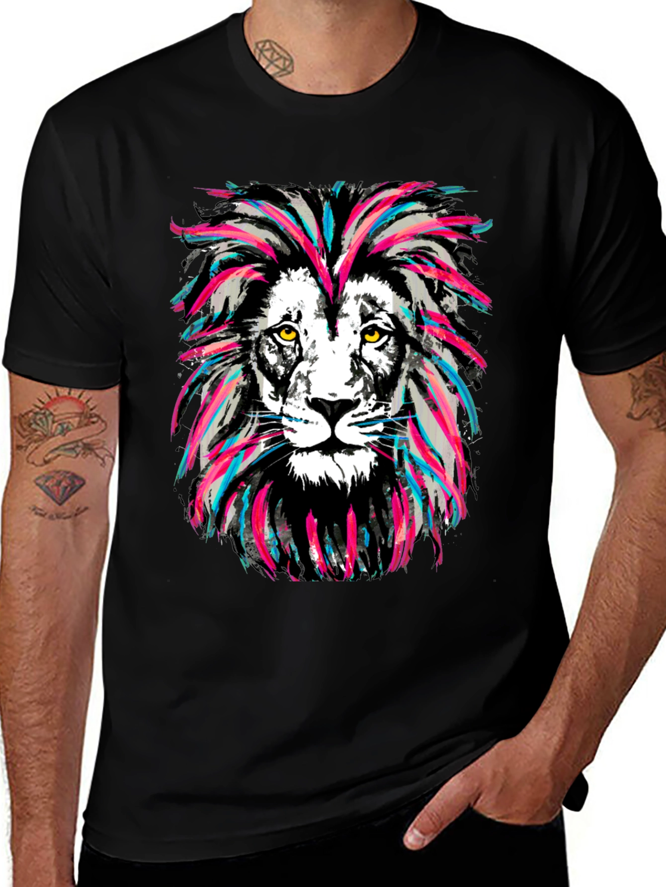 Lion Head Graphic Print Tee