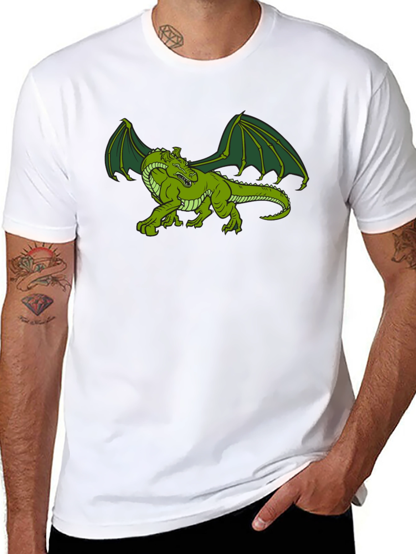 Green Dragon Graphic Tee - Fantasy T-Shirt