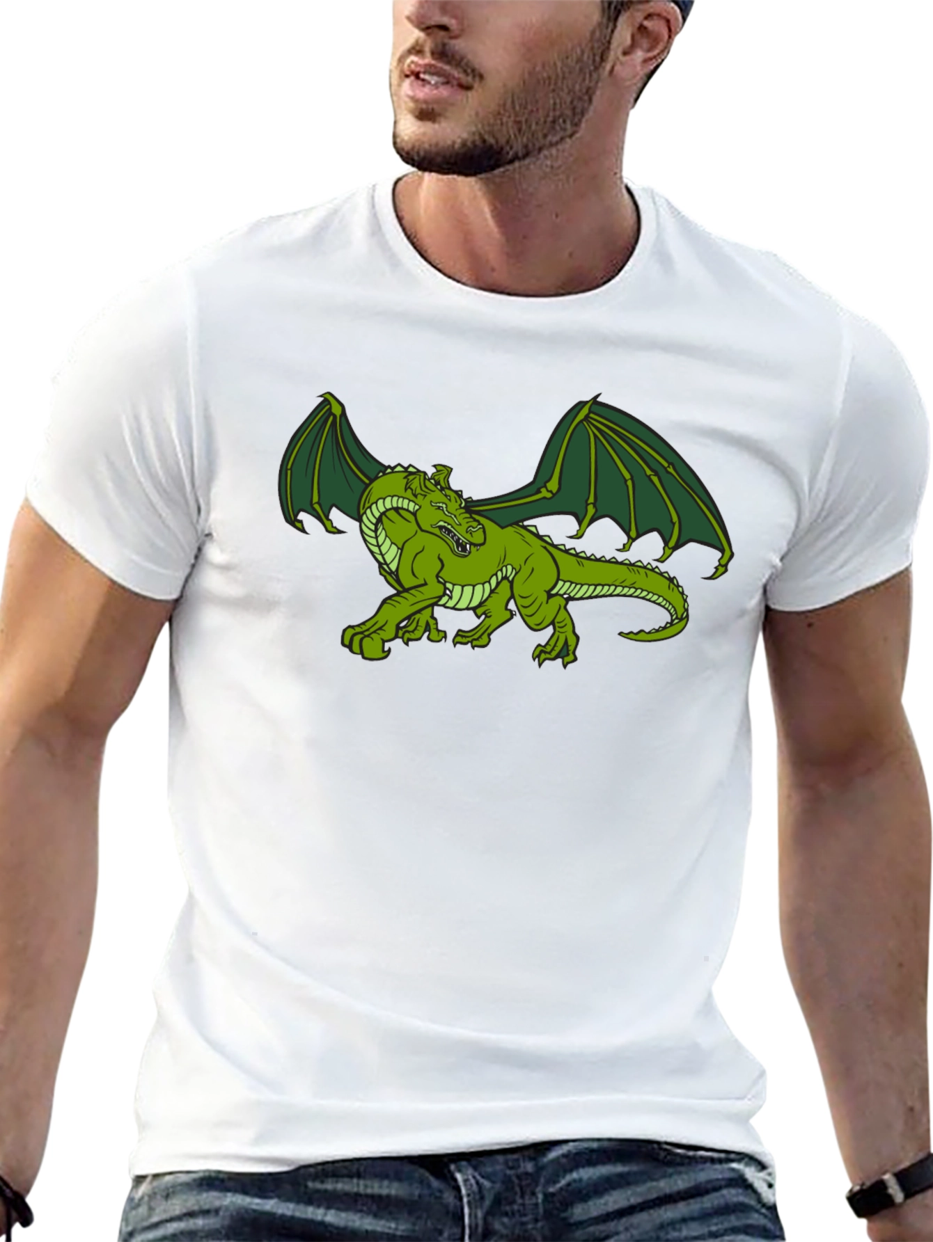 Green Dragon Graphic Tee - Fantasy T-Shirt
