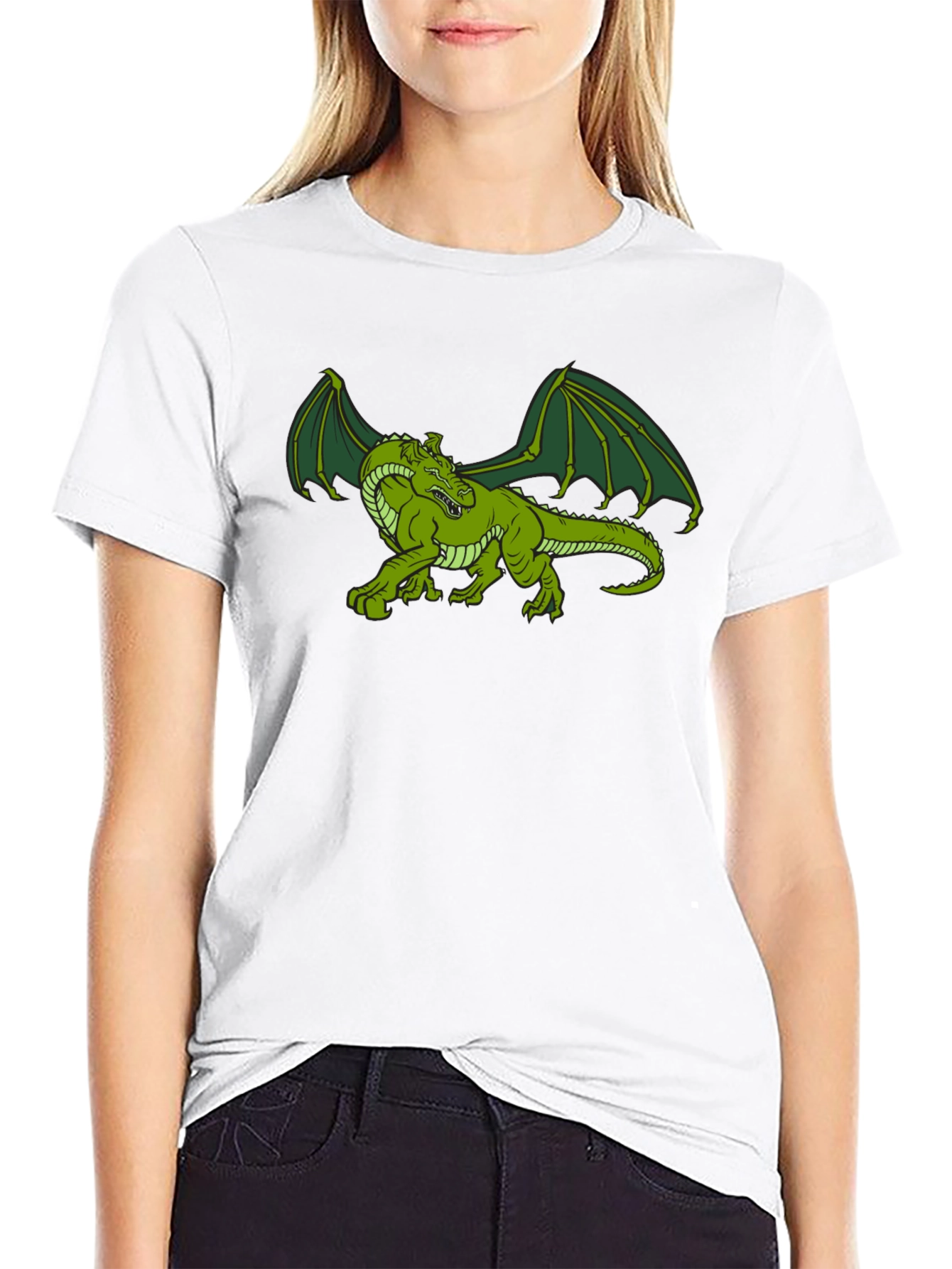Green Dragon Graphic Tee - Fantasy T-Shirt