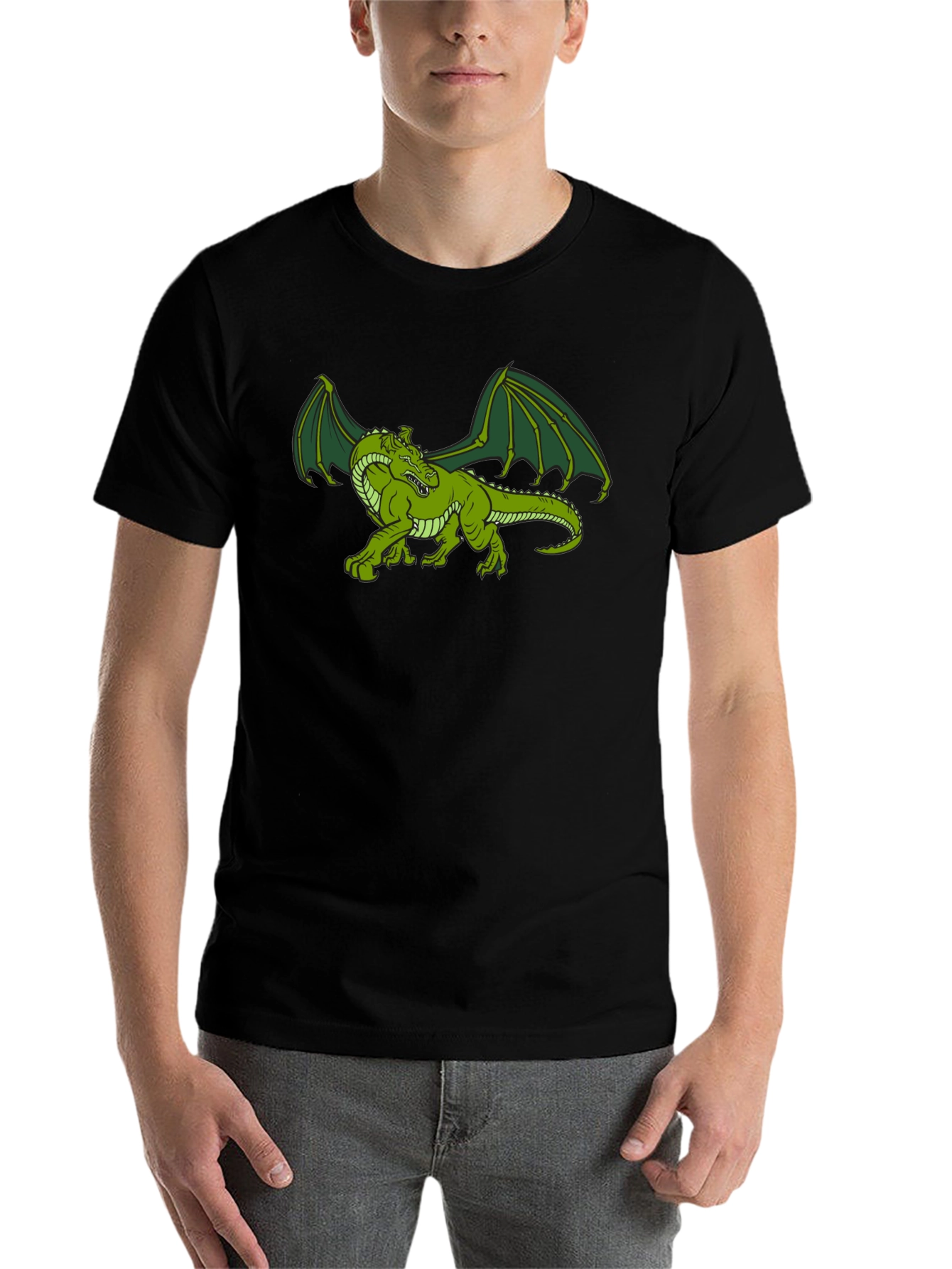 Green Dragon Graphic Tee - Fantasy T-Shirt