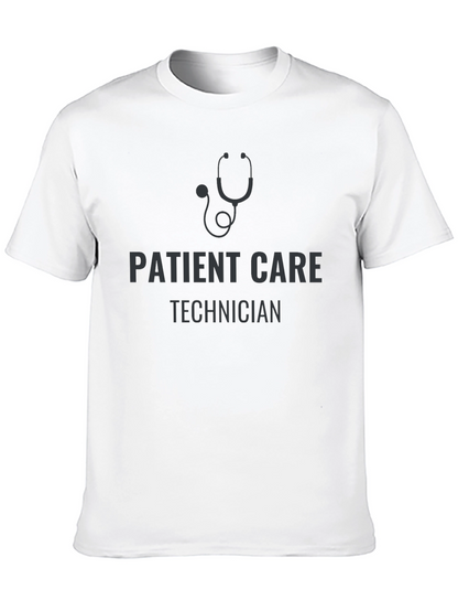 Patient Care Technician Stethoscope Black T-Shirt