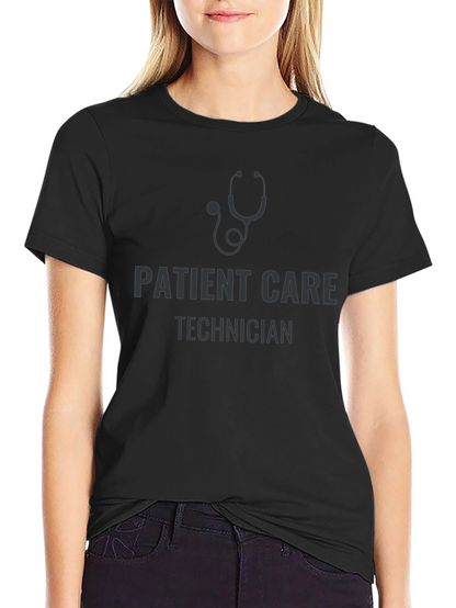 Patient Care Technician Stethoscope Black T-Shirt