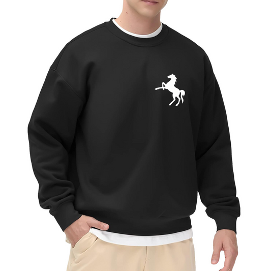 Tiny White Horse Silhouette Simple Crewneck