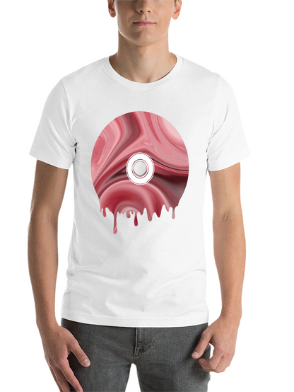 Abstract Melting Disc Graphic Tee - Black