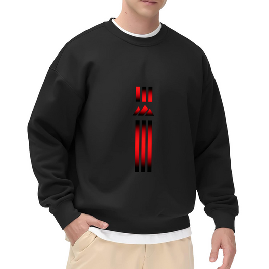 Gradient Red Mountain Streetwear Crewneck Sweatshirt