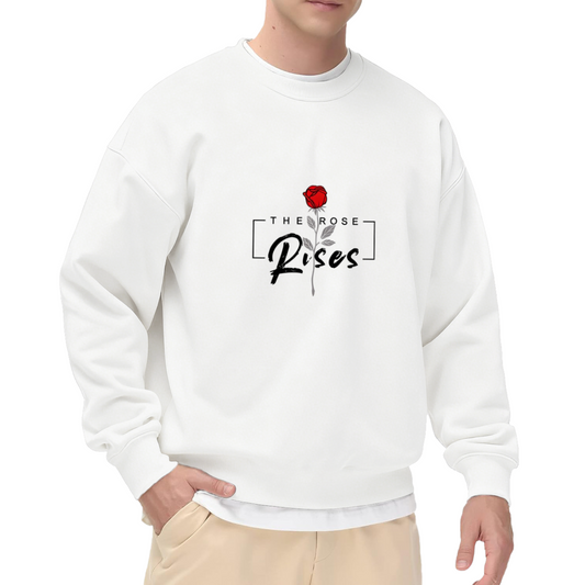 Clean Single Red Rose The Rose Rises Crew Sweatshirt