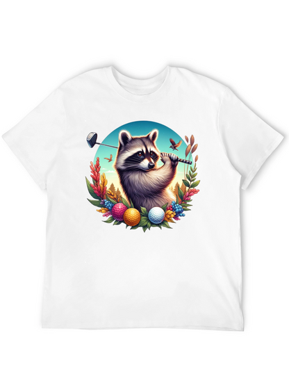 Raccoon Golfer Graphic T-Shirt
