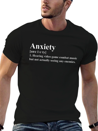 Anxiety Definition Black T-Shirt
