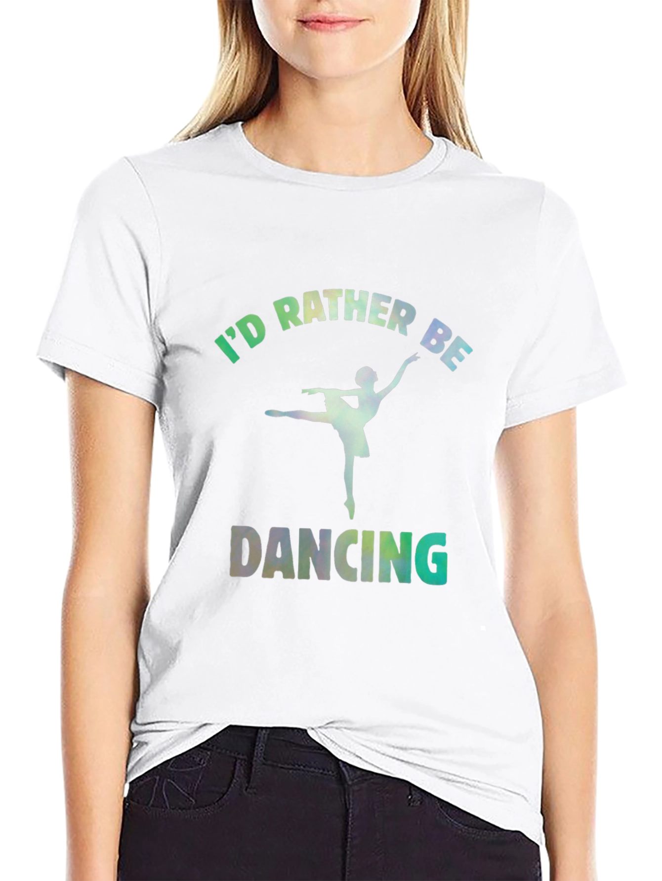 Id Rather Be Dancing Graphic Tee - Black