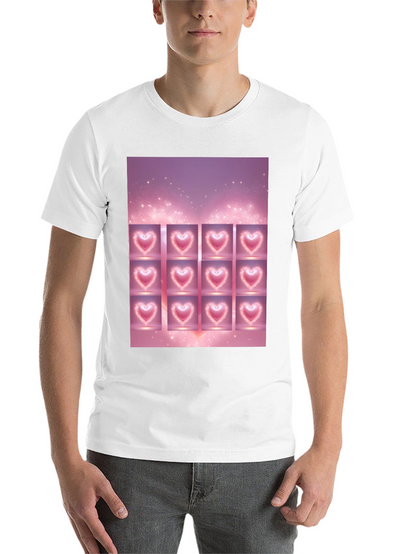 Heart Grid Graphic Tee - Trendy Black T-Shirt