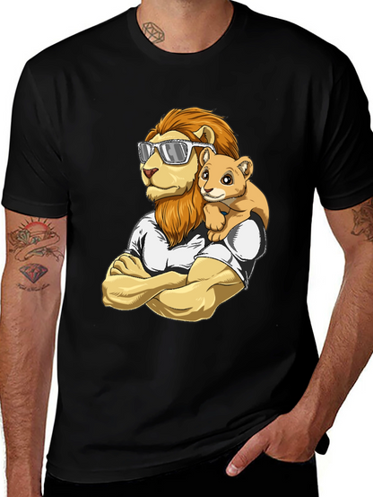 Lion Dad & Cub Graphic T-Shirt