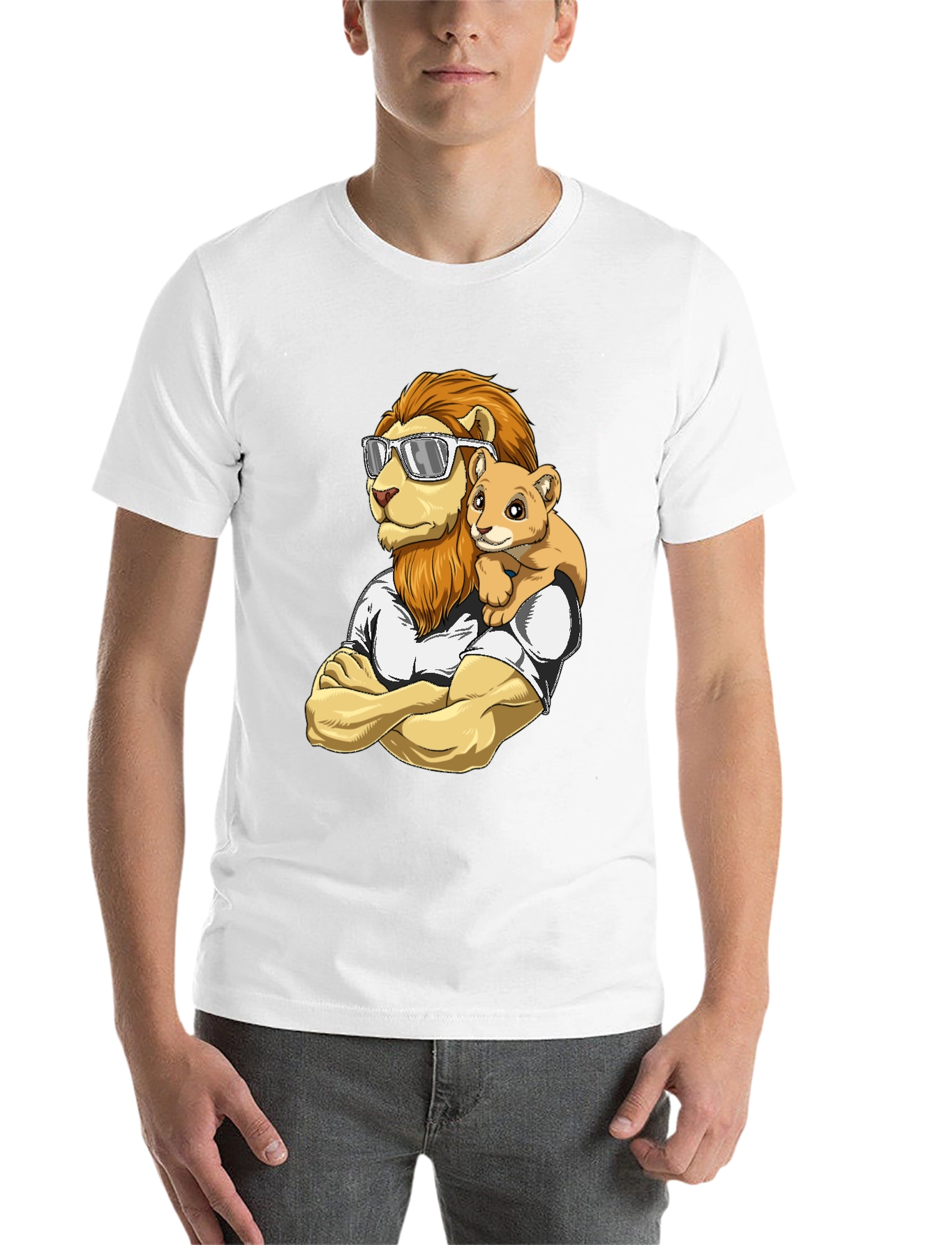 Lion Dad & Cub Graphic T-Shirt