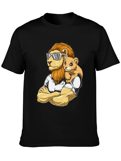 Lion Dad & Cub Graphic T-Shirt