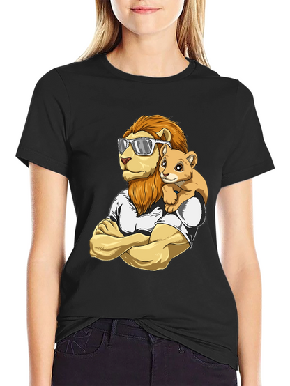 Lion Dad & Cub Graphic T-Shirt