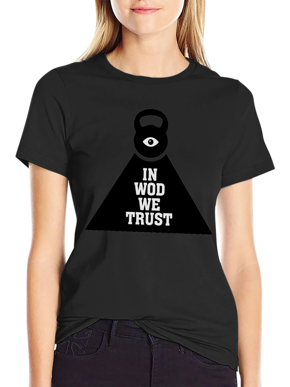 In WOD We Trust Black T-Shirt Kettlebell Gym Tee