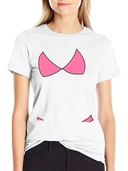 Funny Pink Bikini Top Graphic T-Shirt - Black