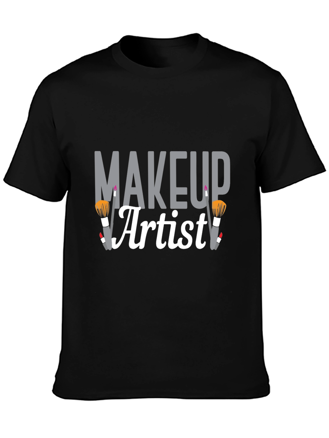 Makeup Artist Graphic Tee - Black Cotton T-Shirt
