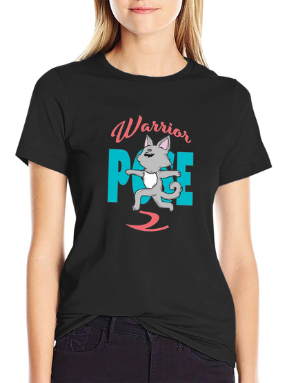 Warrior Pose 2 T-Shirt Yoga Cat Shirt