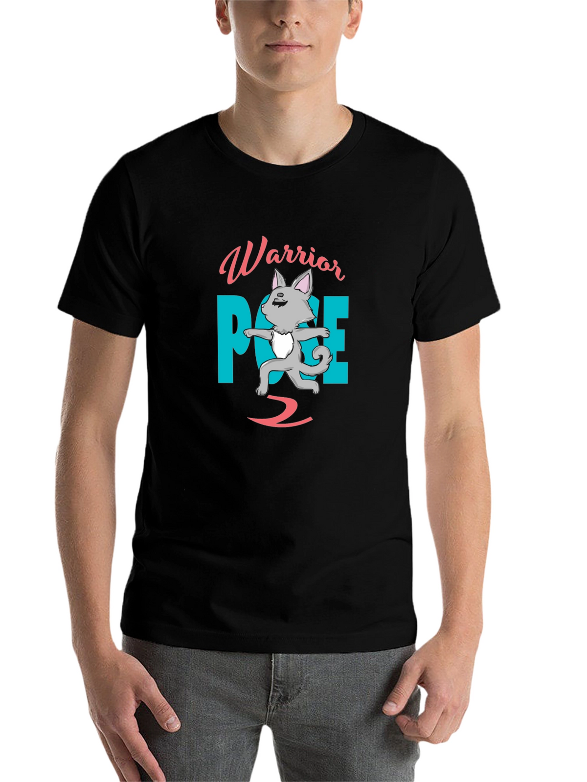 Warrior Pose 2 T-Shirt Yoga Cat Shirt