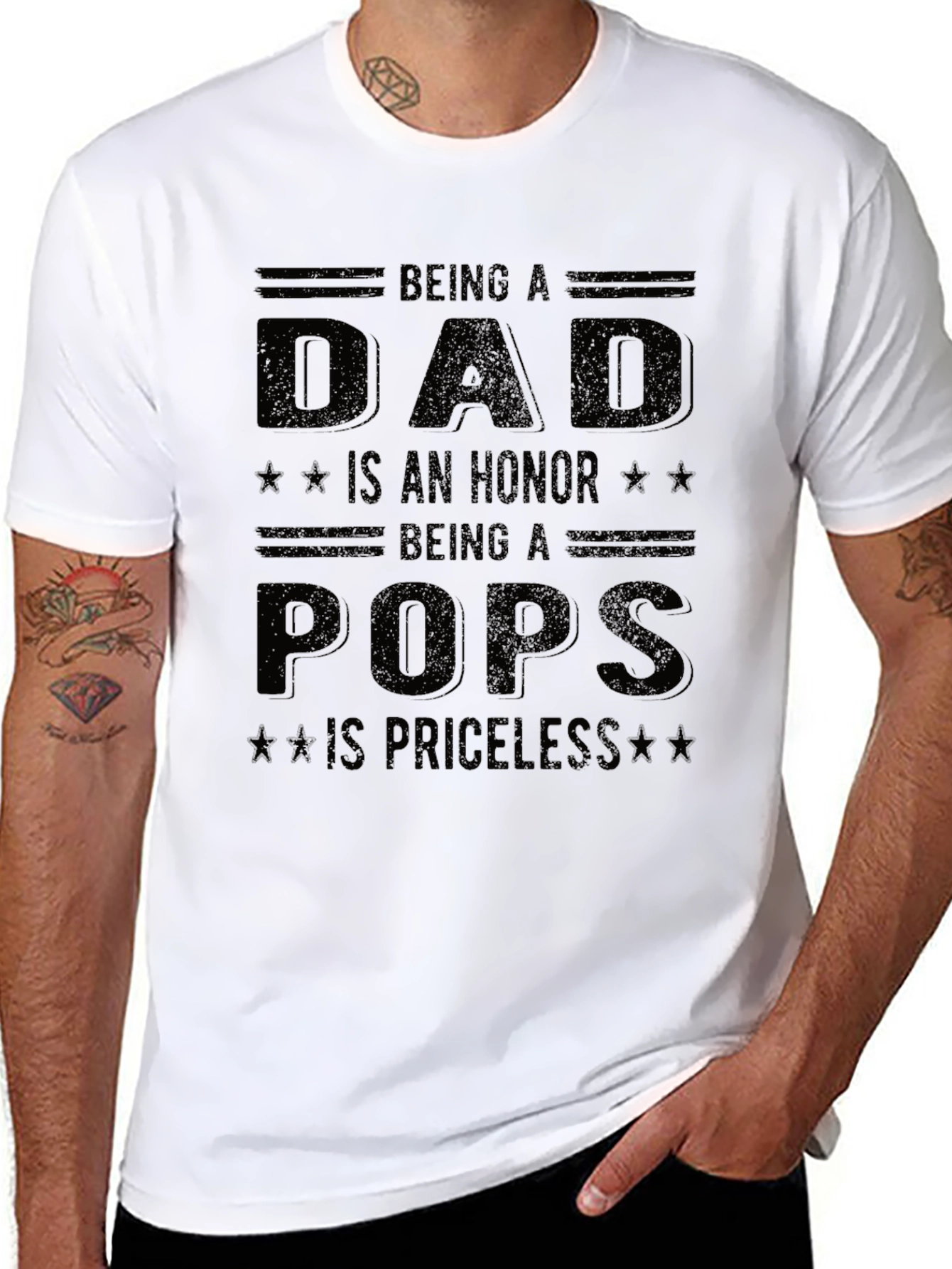 Dad Pops Honor Priceless Graphic Tee