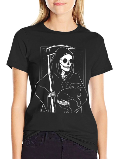Grim Reaper Cat T-Shirt