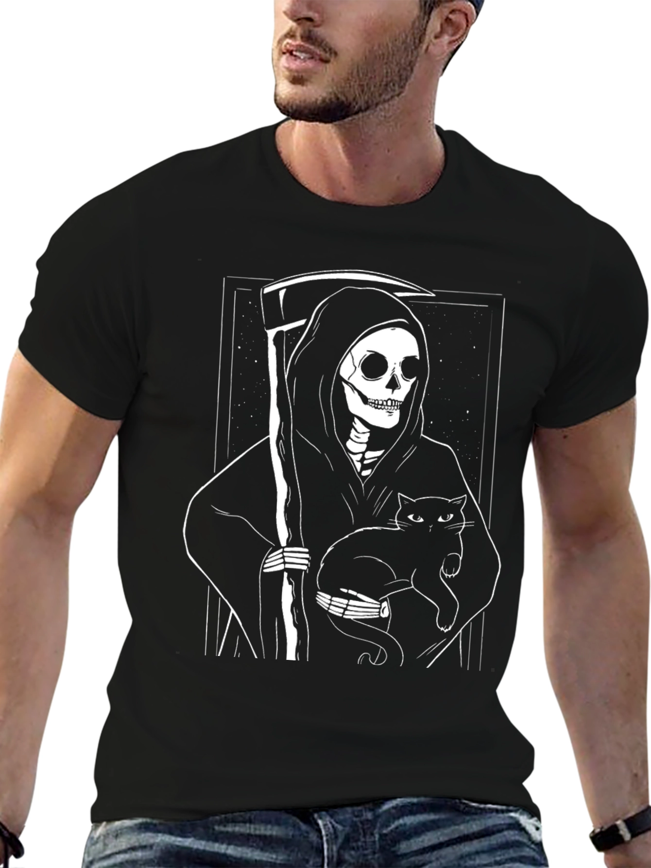 Grim Reaper Cat T-Shirt