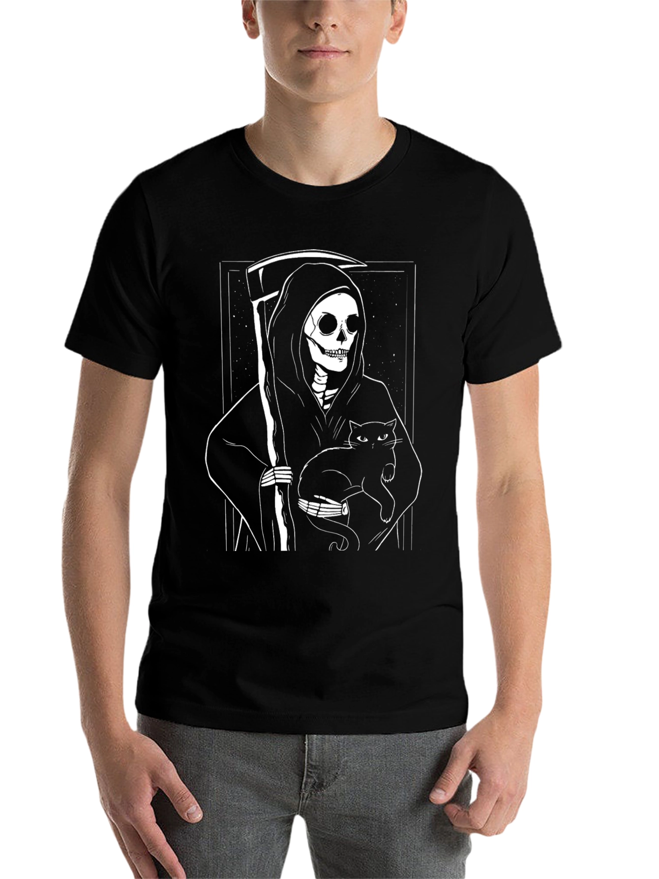 Grim Reaper Cat T-Shirt
