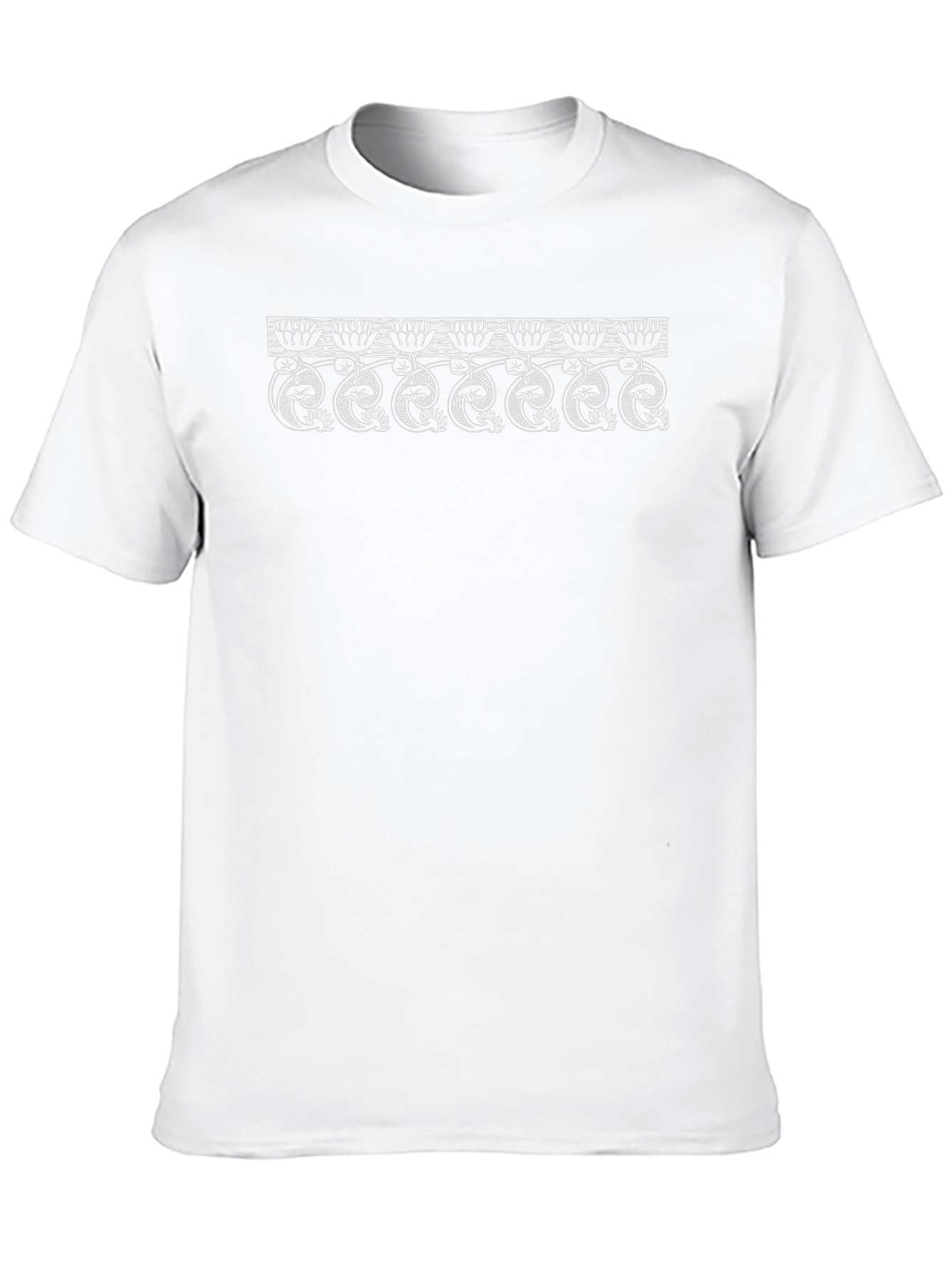 Black T-Shirt with Lotus Snake Design