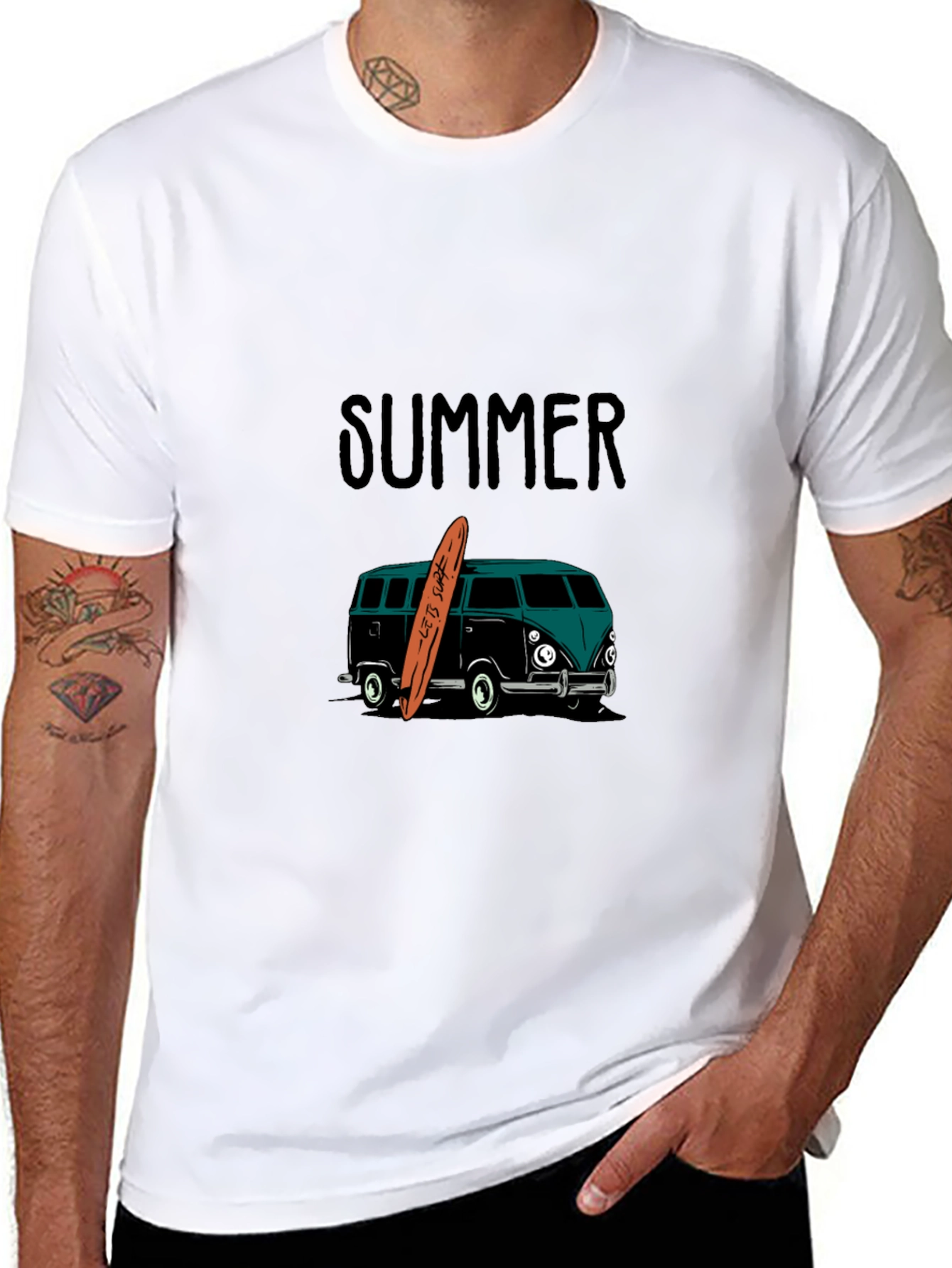 Summer Surf Van Graphic Tee - Black