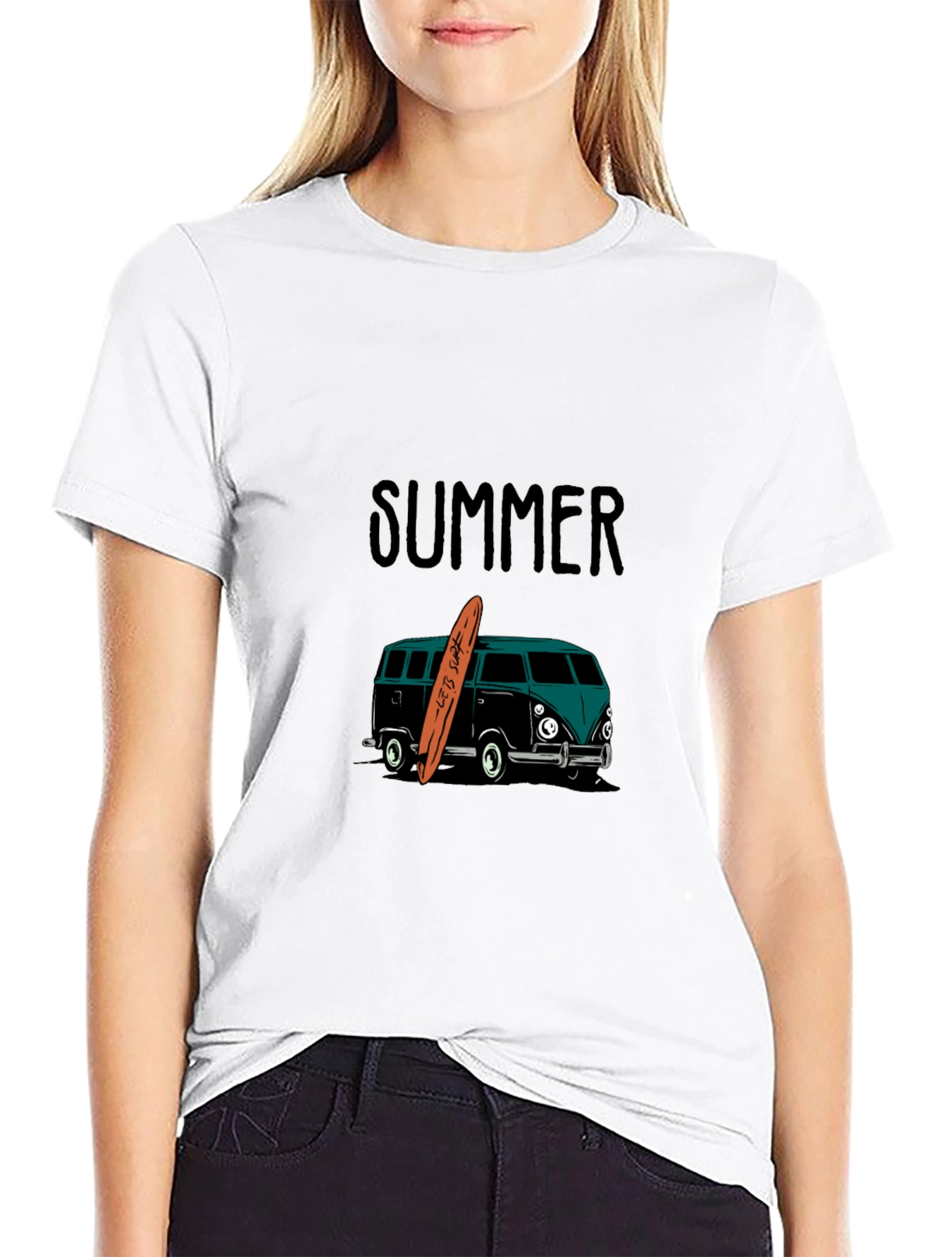 Summer Surf Van Graphic Tee - Black
