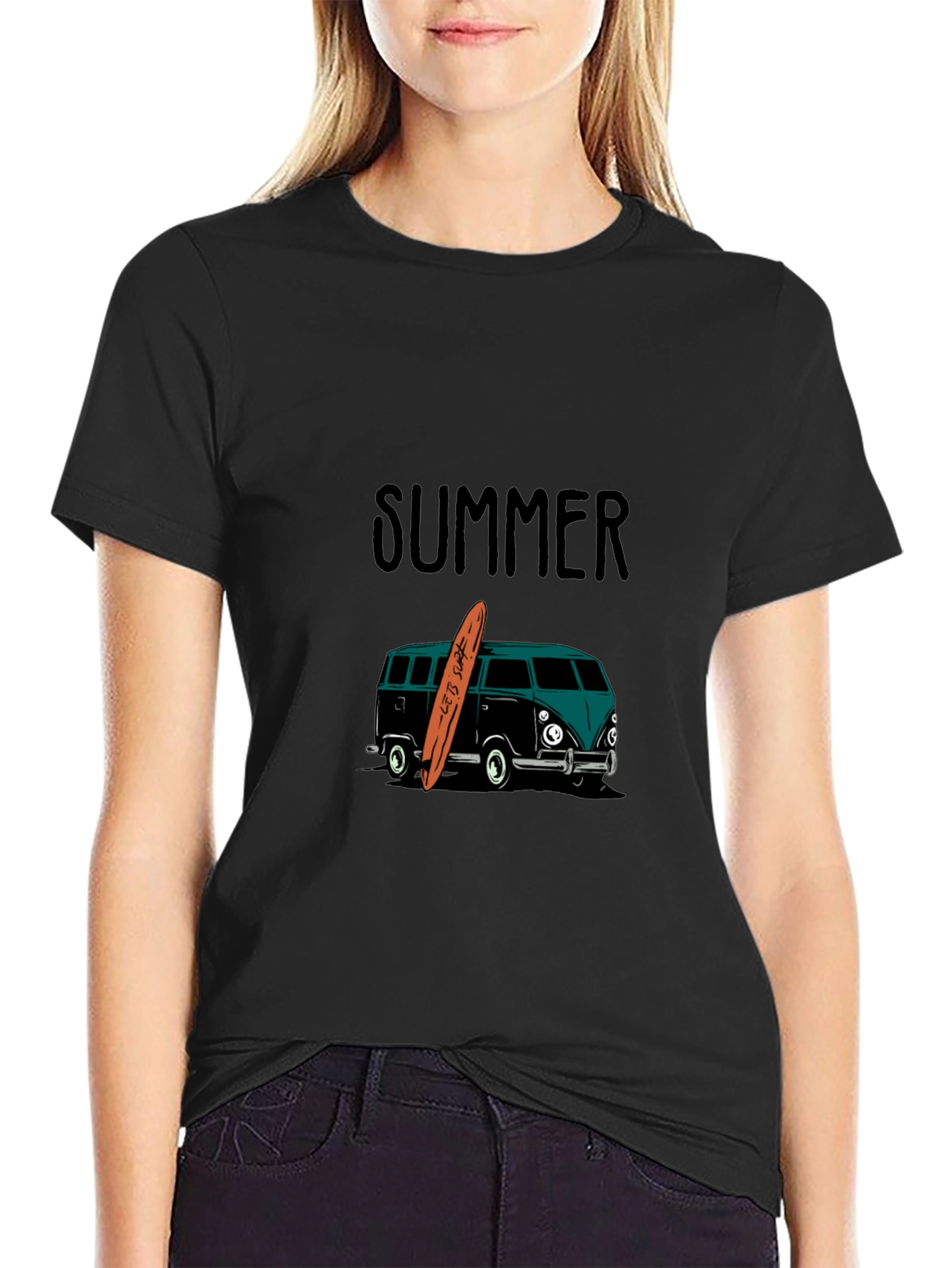 Summer Surf Van Graphic Tee - Black