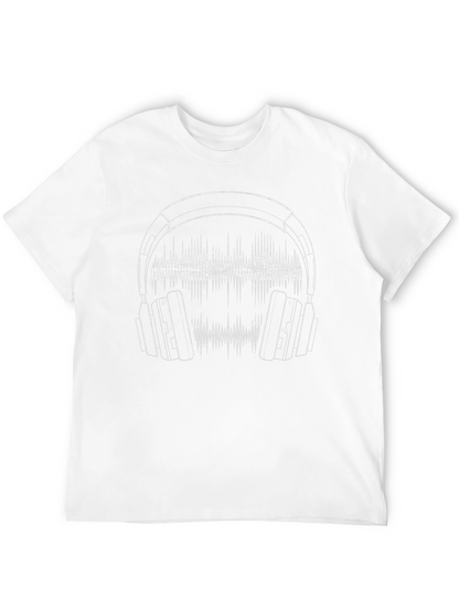 Headphone Soundwave Graphic Tee - Black Cotton