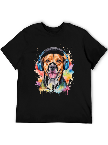 Dog with Headphones Graphic Tee