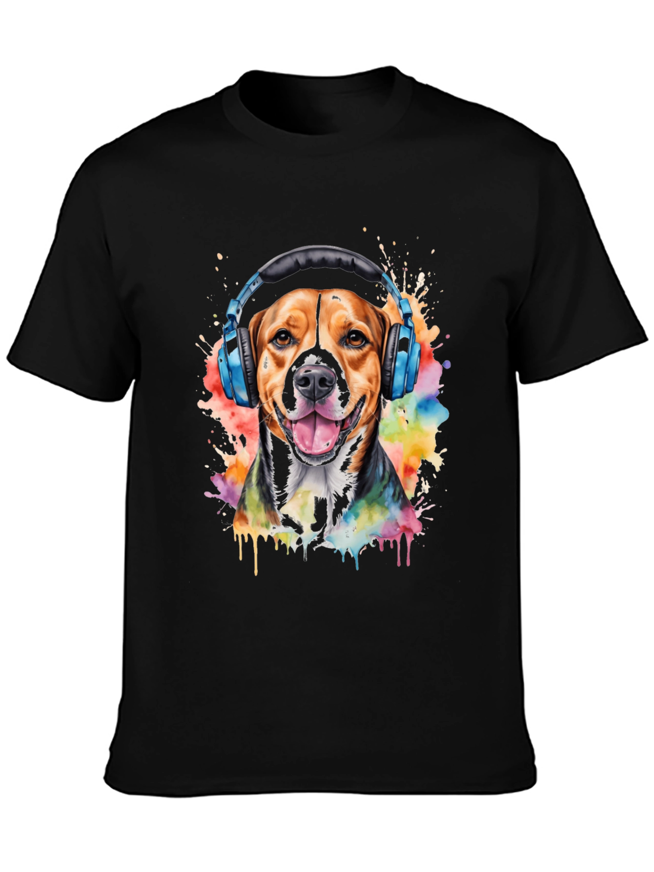 Dog with Headphones Graphic Tee