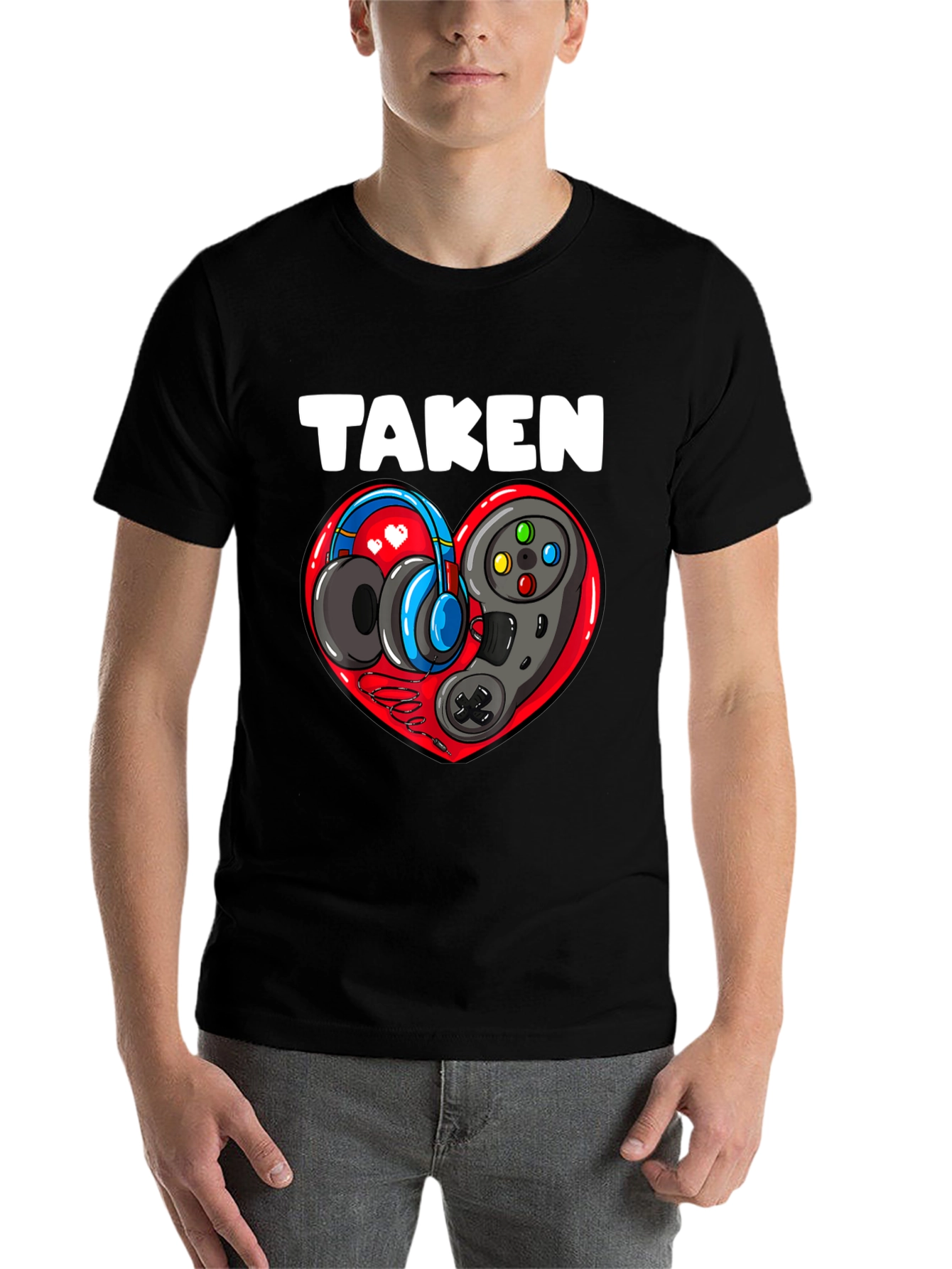 Taken Gamer Heart T-Shirt - Black