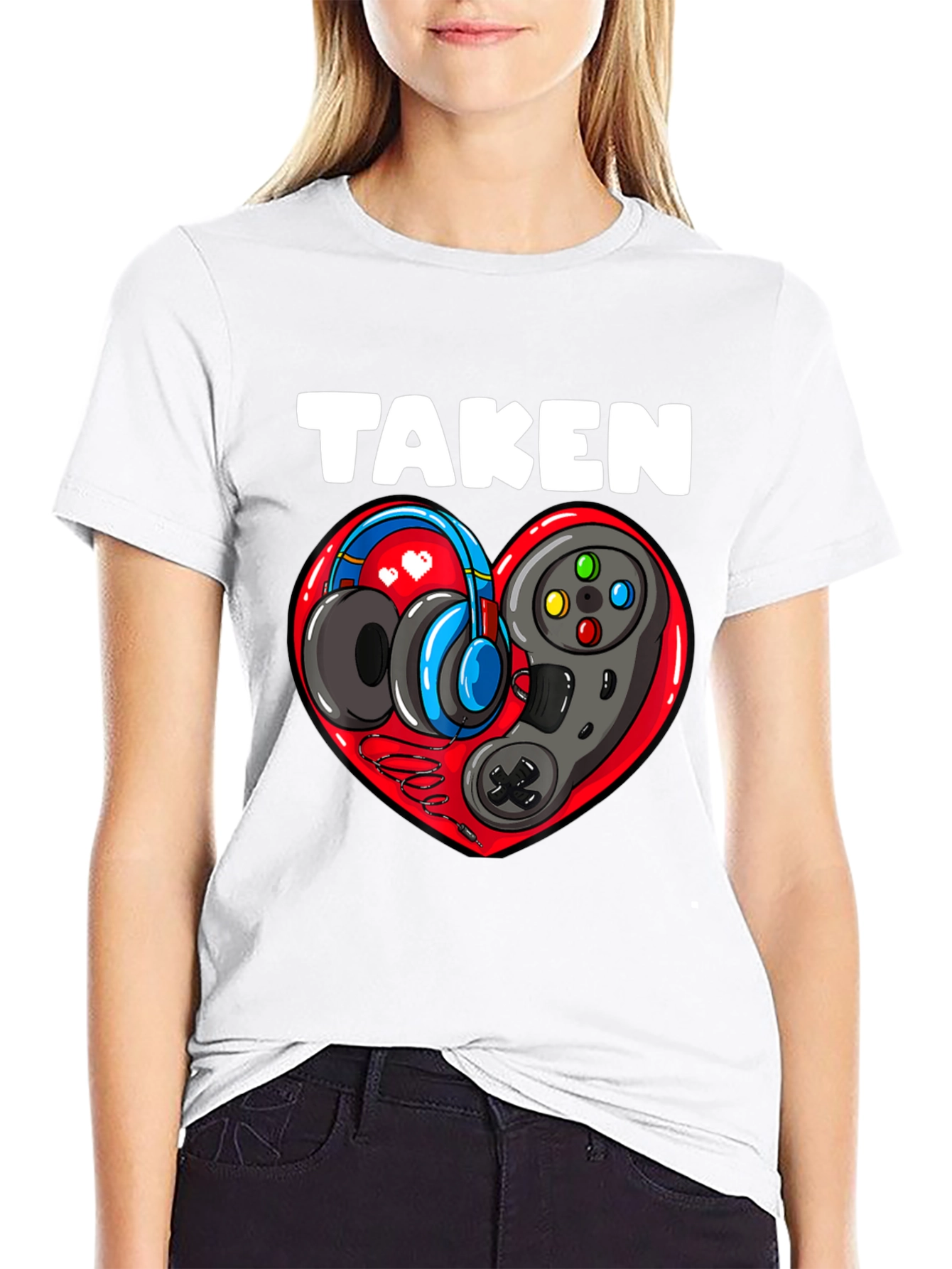 Taken Gamer Heart T-Shirt - Black
