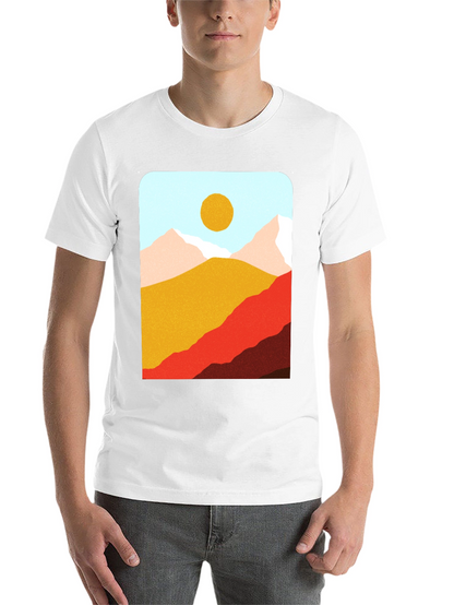 Mountains & Sun Graphic Tee - Black Casual T-Shirt
