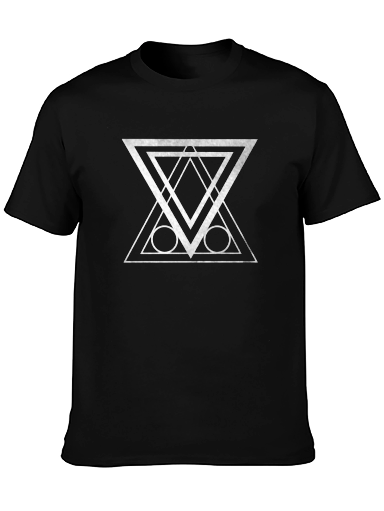 Geometric Graphic Print Black T-Shirt