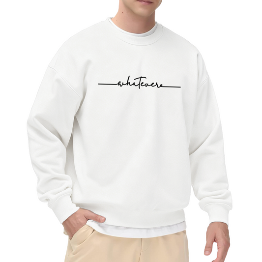 Casual Whatever Cursive Line Minimal Crewneck Sweatshirt