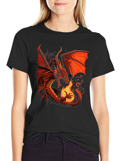 Fiery Dragon Graphic T-Shirt - Bold Statement Tee