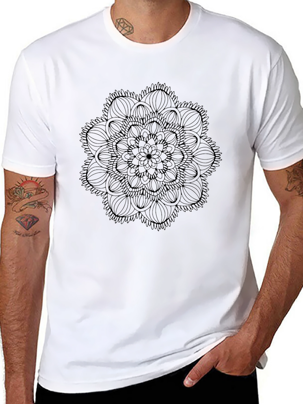 Black Mandala Graphic T-Shirt