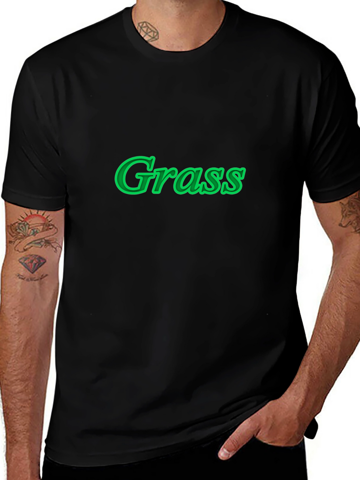 Grass Graphic Black T-Shirt